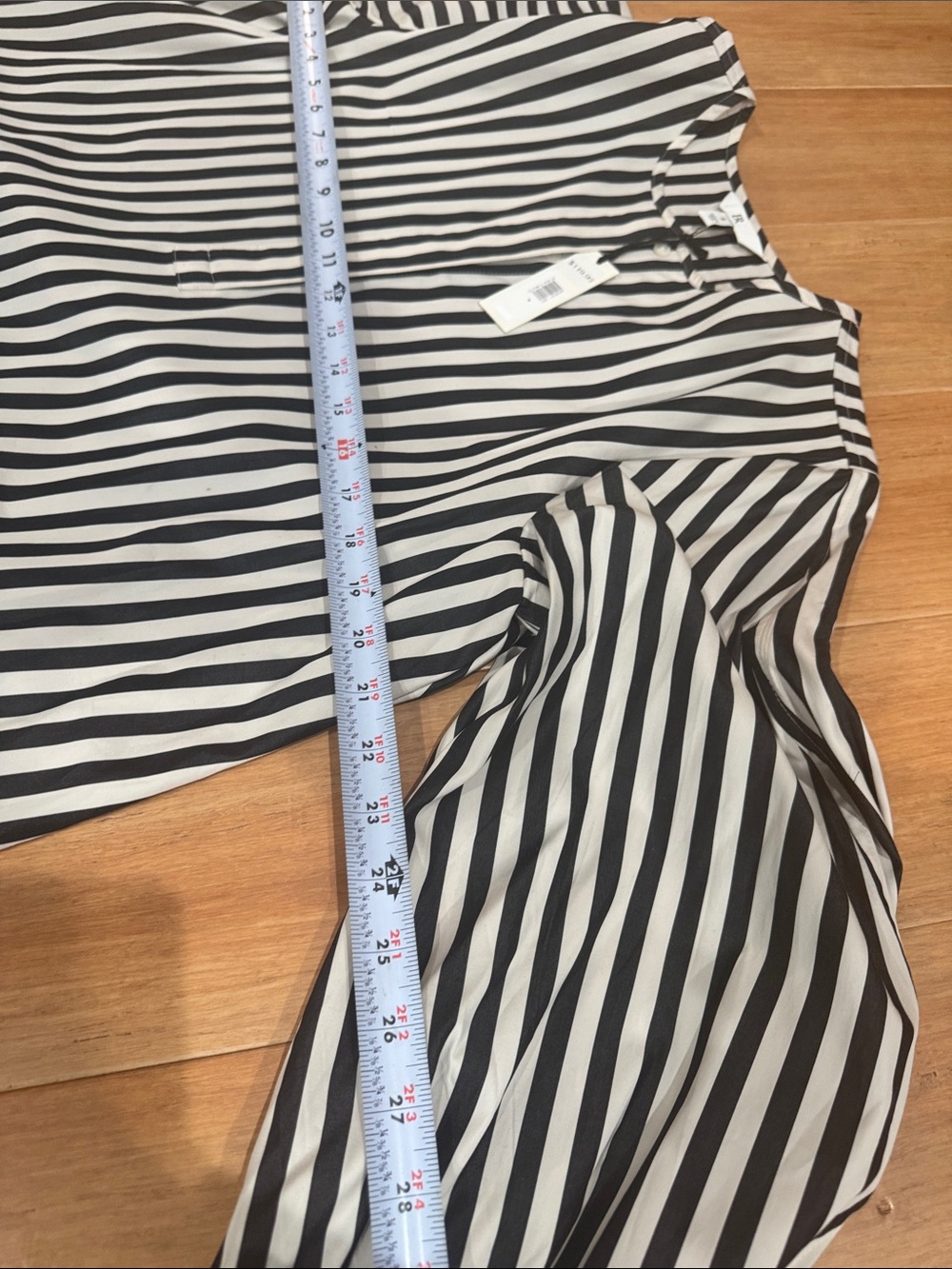 Banana Republic Black & White Vertical Stripe Long Sleeve Dress - Picture 7 of 7